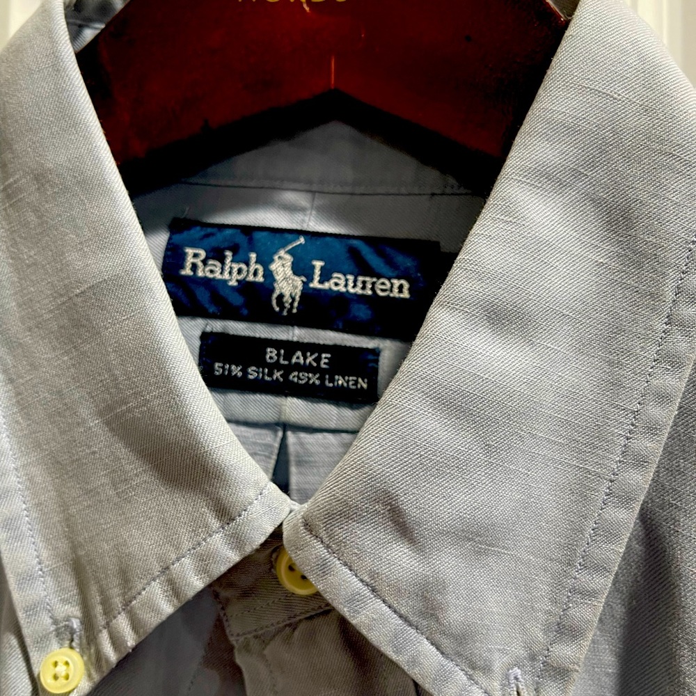 Polo XL blue shirt silk/linen